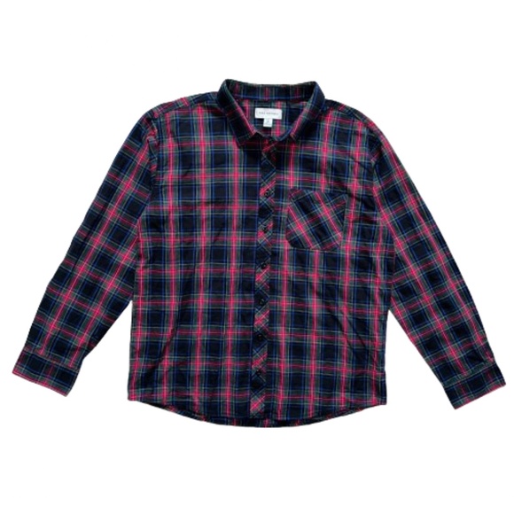 *NWT* FREE ASSEMBLY Button Down Long Sleeved Shirt Plaid Collared YOUTH XXL 18 - Picture 3 of 11